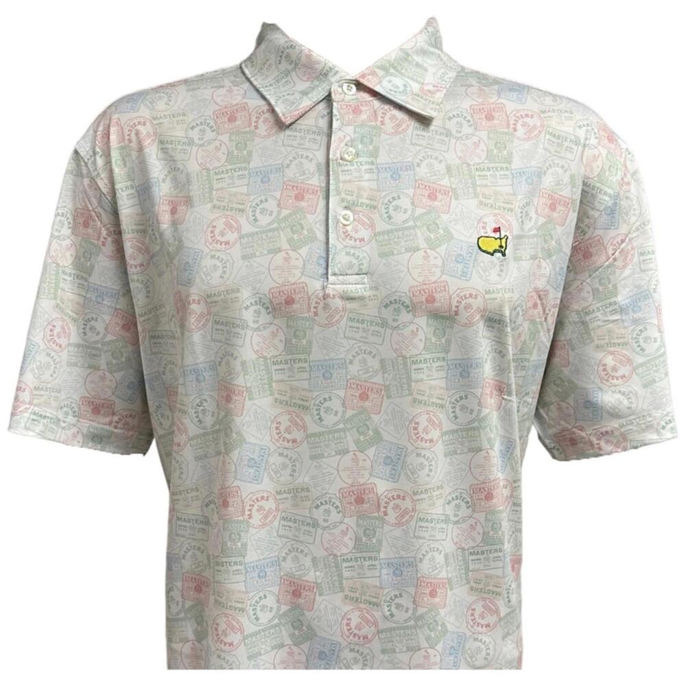 Masters Tech Vintage Ticket Golf Polo Shirt Augusta National Size L